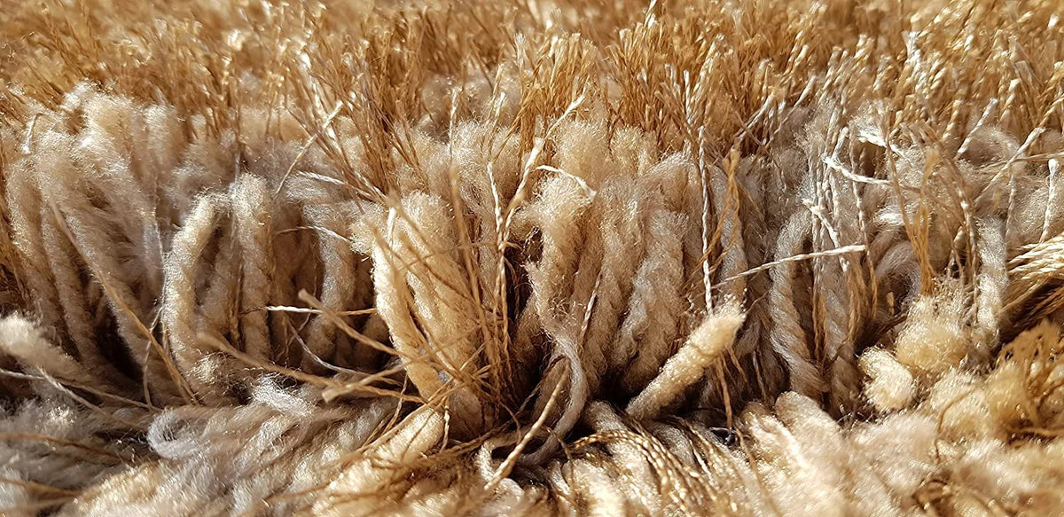 Mud Beige Solid Plush Shag Rug - Image 3