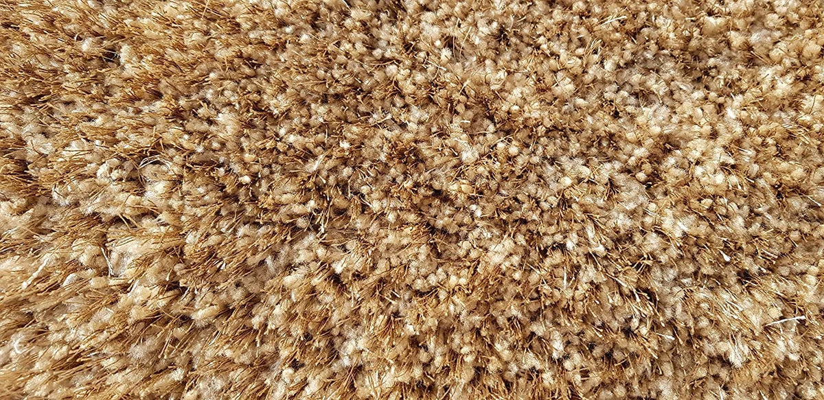 Mud Beige Solid Plush Shag Rug - Image 5