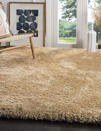 Mud Beige Solid Plush Shag Rug - Image 7