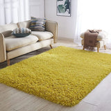 Mustard Yellow Solid Plush Shag Rug - Image 1