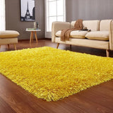 Mustard Yellow Solid Plush Shag Rug - Image 2