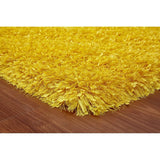 Mustard Yellow Solid Plush Shag Rug - Image 4