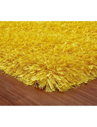 Mustard Yellow Solid Plush Shag Rug - Image 4