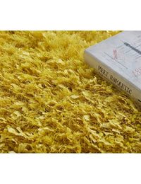 Mustard Yellow Solid Plush Shag Rug - Image 5