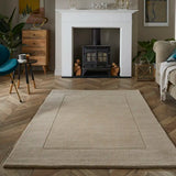Myra Beige Solid Hand-Tufted Wool Rug - Image 1