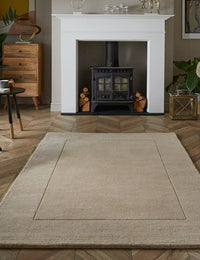 Myra Beige Solid Hand-Tufted Wool Rug - Image 1