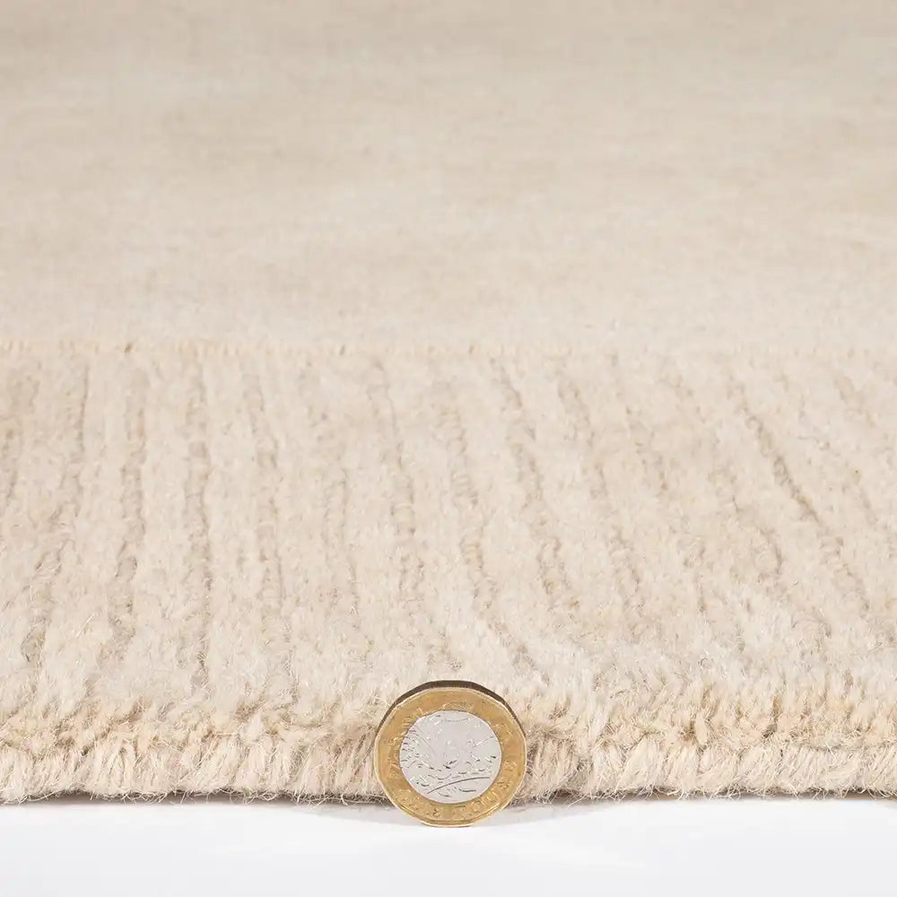 Myra Beige Solid Hand-Tufted Wool Rug - Image 2