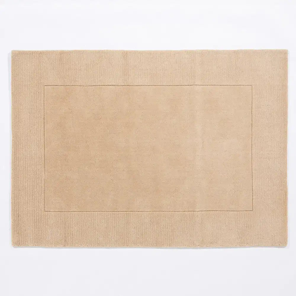 Myra Beige Solid Hand-Tufted Wool Rug - Image 4
