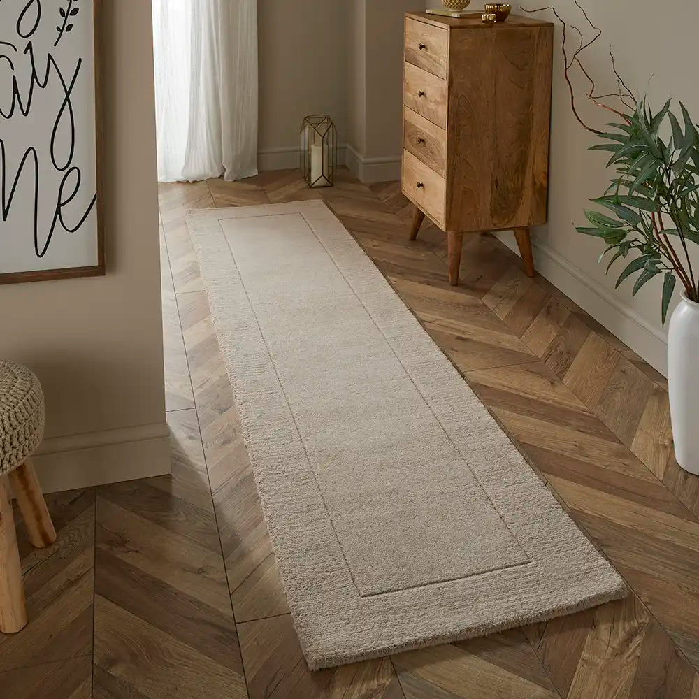 Myra Beige Solid Hand-Tufted Wool Rug - Image 5