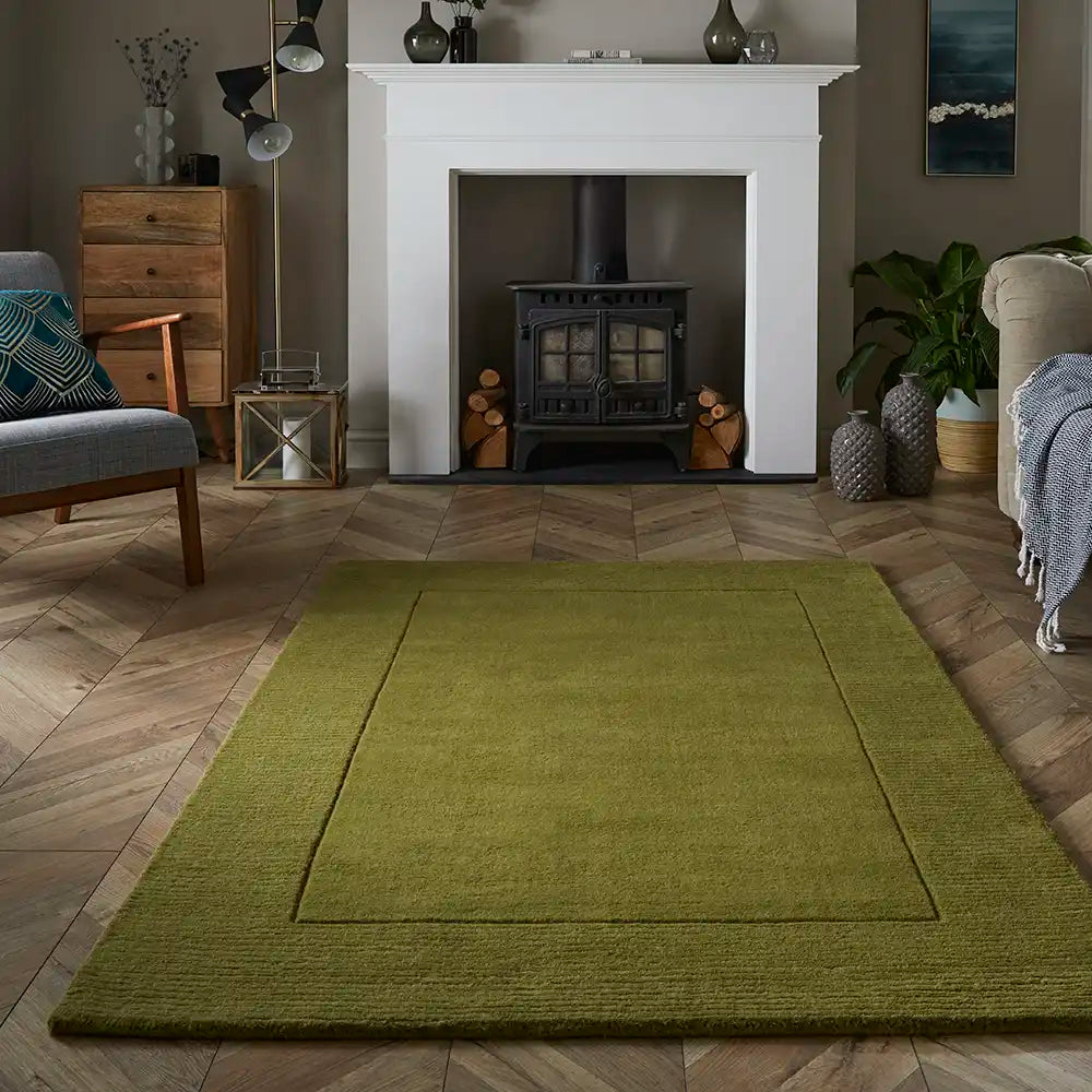 Myra OLIVE Solid Hand-Tufted Wool Rug - Image 1
