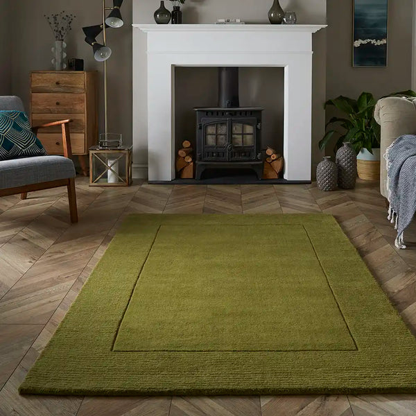 Myra OLIVE Solid Hand-Tufted Wool Rug - Image 1