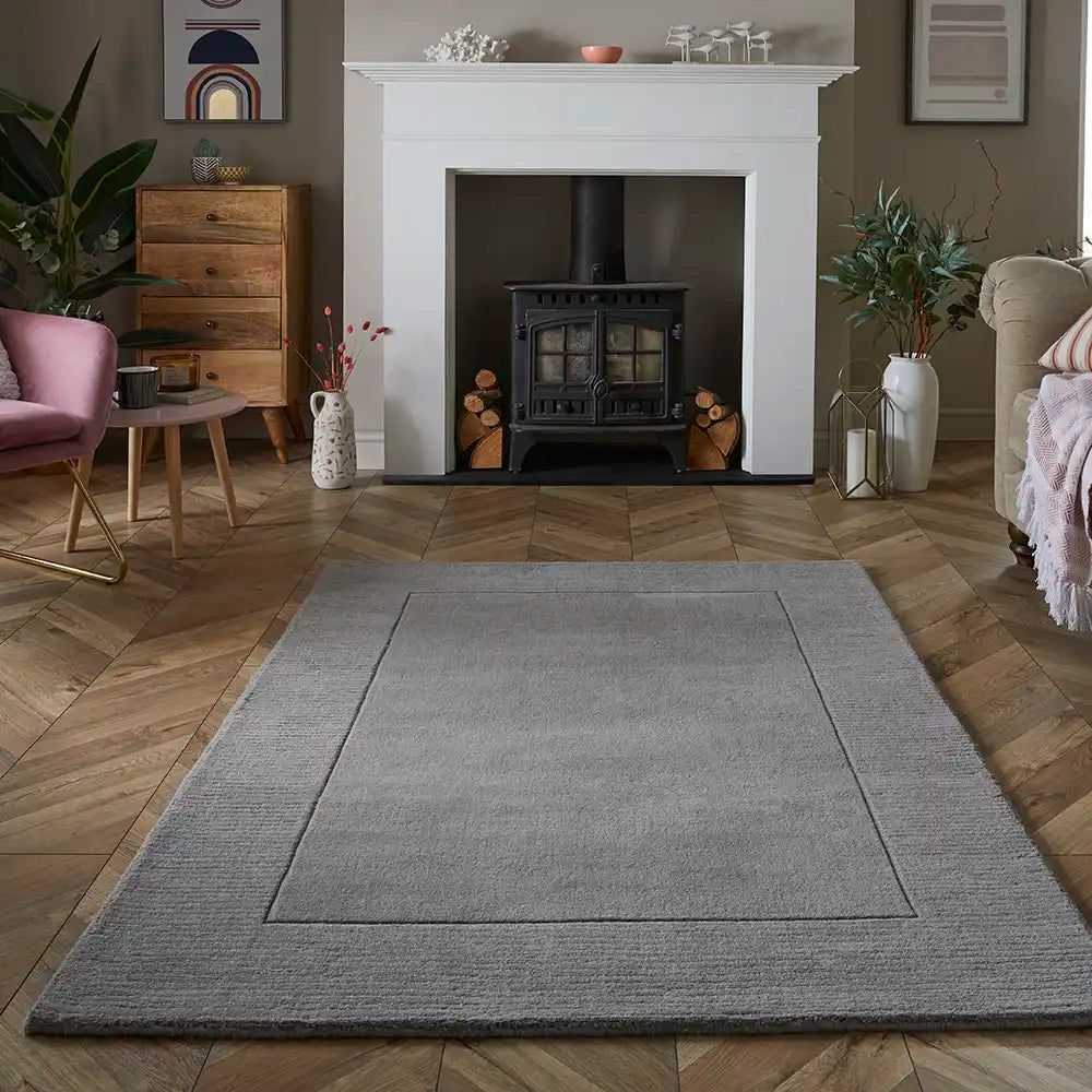 Myra Silver Solid Hand-Tufted Wool Rug - Image 1