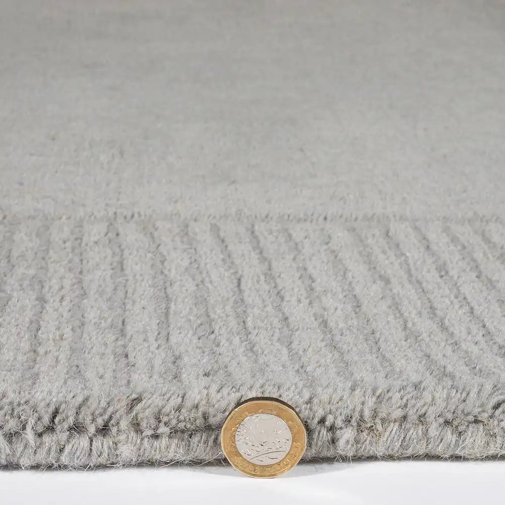 Myra Silver Solid Hand-Tufted Wool Rug - Image 2