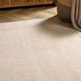 Natural Solid Hand-Tufted Wool Rug - Image 1