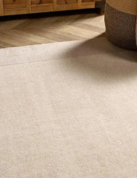 Natural Solid Hand-Tufted Wool Rug - Image 1