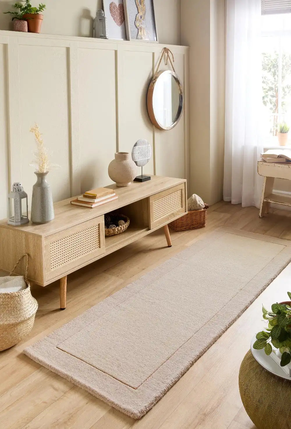 Natural Solid Hand-Tufted Wool Rug - Image 3