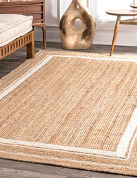 Natural White Natural Jute Rug - Image 1