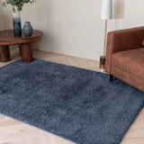 Navy Solid Plush Shag Rug - Image 1