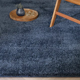 Navy Solid Plush Shag Rug - Image 3