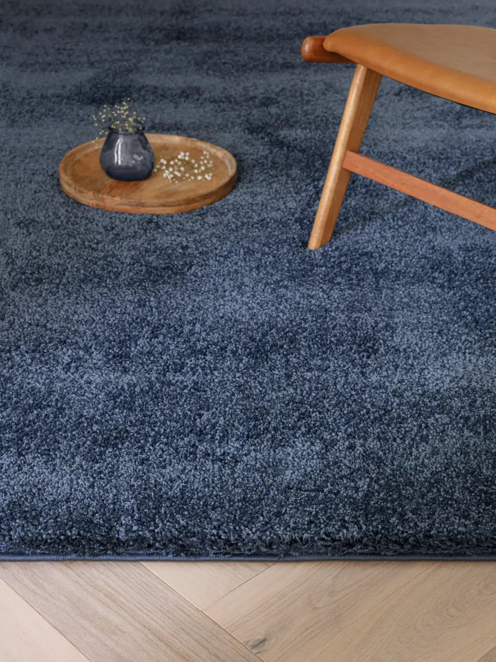 Navy Solid Plush Shag Rug - Image 3