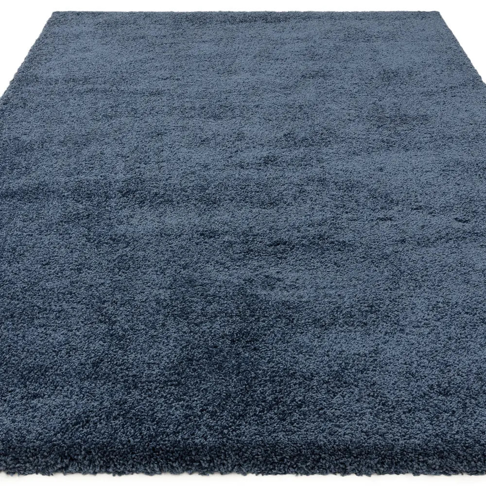 Navy Solid Plush Shag Rug - Image 5