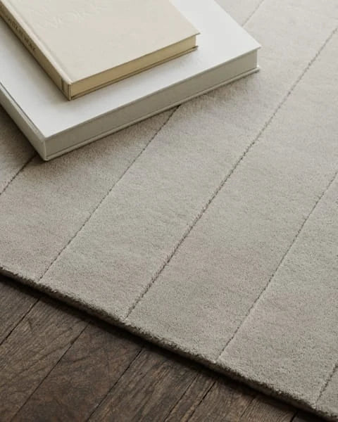 Oatmeal Geometric Hand-Tufted Wool Rug - Image 5