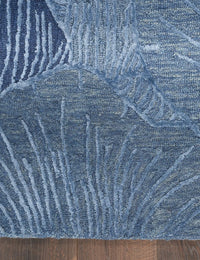Ocean Blue Abstract Hand-Tufted Wool Rug - Image 2