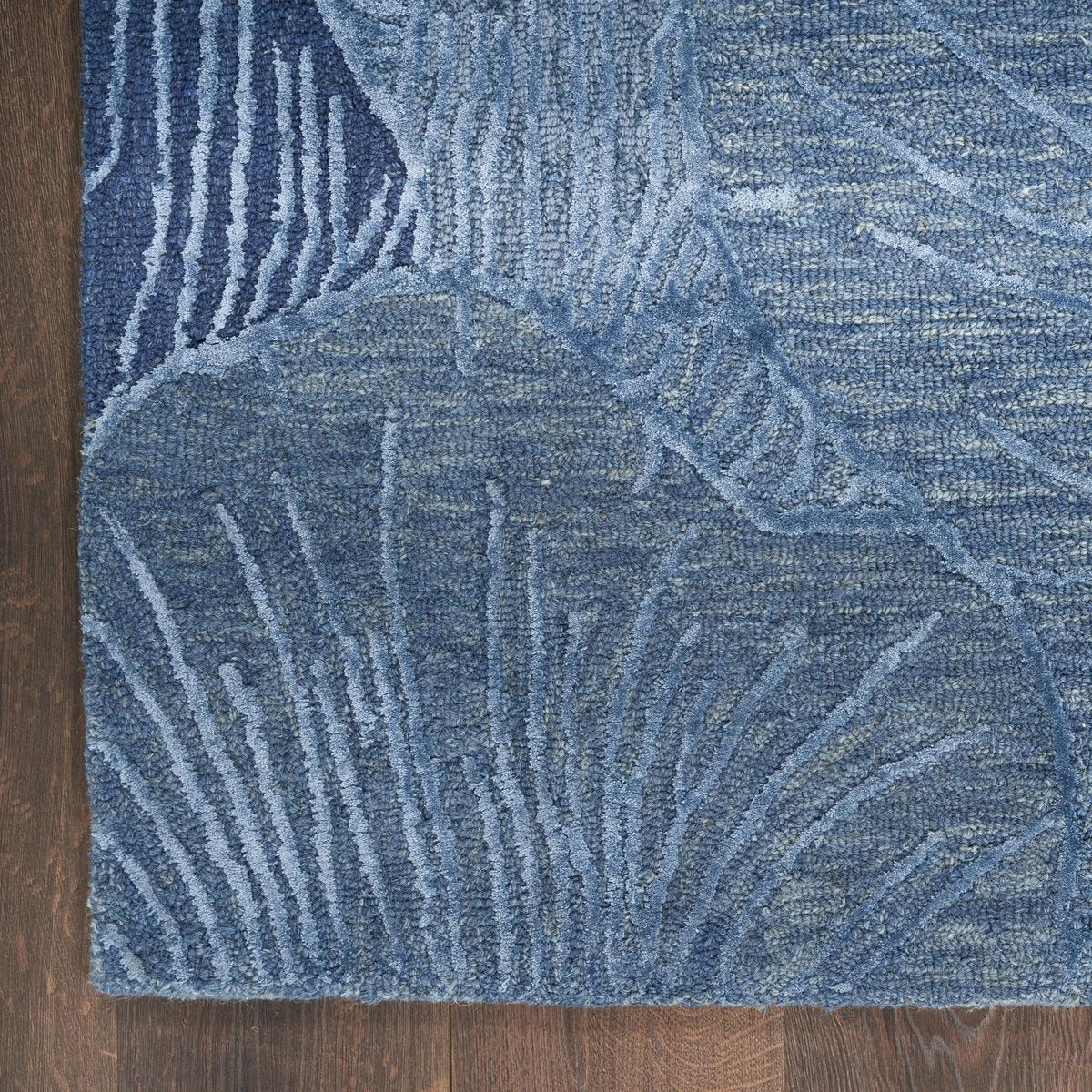 Ocean Blue Abstract Hand-Tufted Wool Rug - Image 2