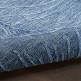 Ocean Blue Abstract Hand-Tufted Wool Rug - Image 3