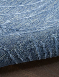 Ocean Blue Abstract Hand-Tufted Wool Rug - Image 3