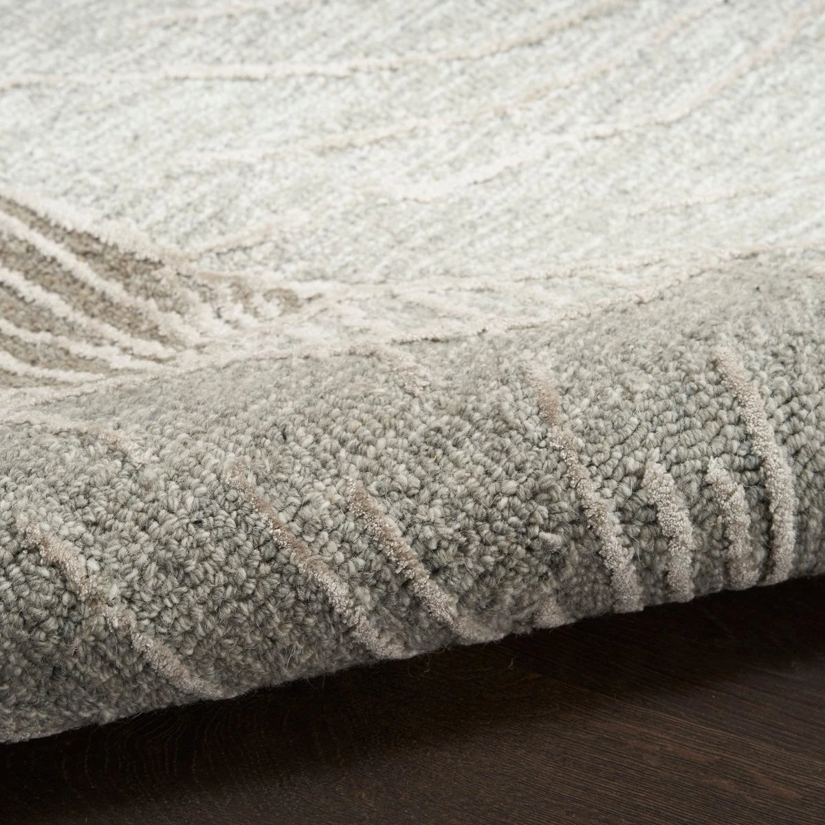 Ocean Grey Abstract Hand-Tufted Wool Rug - Image 2