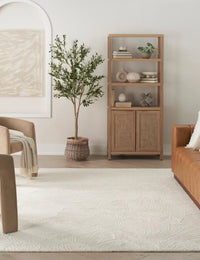 Ocean Ivory Abstract Hand-Tufted Wool Rug - Image 1