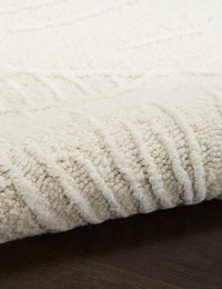 Ocean Ivory Abstract Hand-Tufted Wool Rug - Image 2