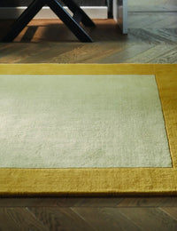 Ochre Geometric Hand-Tufted Wool Rug - Image 1