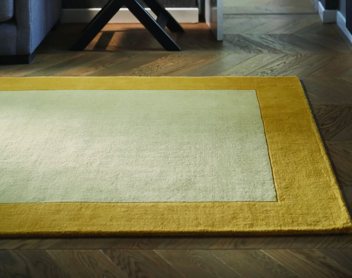 Ochre Geometric Hand-Tufted Wool Rug - Image 1