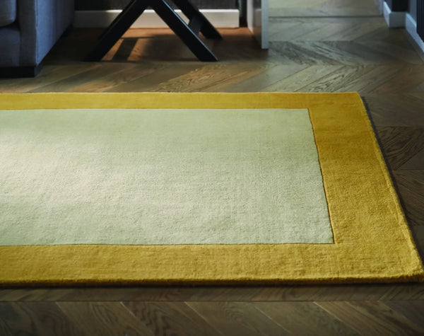 Ochre Geometric Hand-Tufted Wool Rug - Image 1