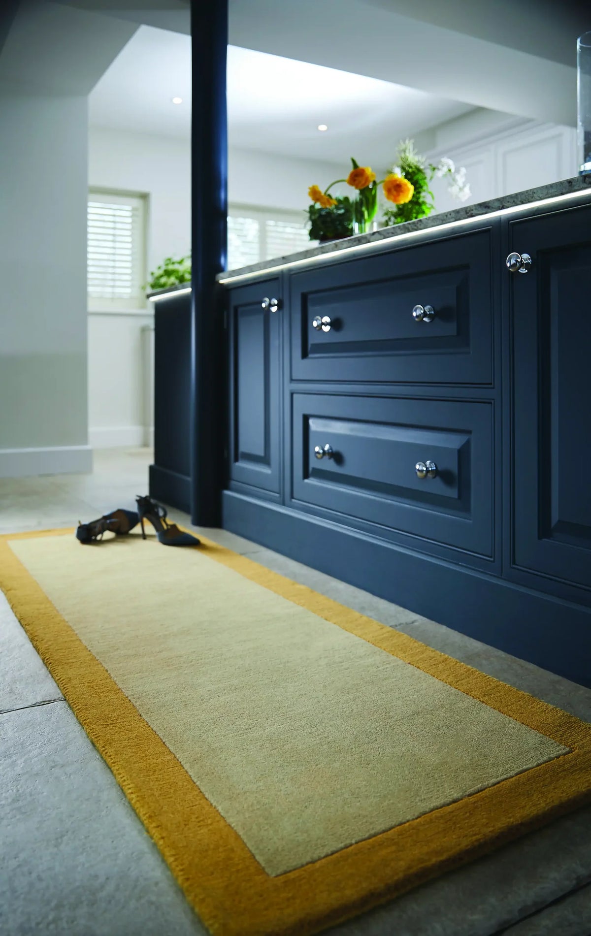 Ochre Geometric Hand-Tufted Wool Rug - Image 2