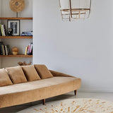 Ochre Oval Hand-Tufted Wool Rug Oval Rug - Image 1
