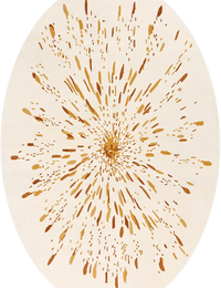 Ochre Oval Hand-Tufted Wool Rug Oval Rug - Image 2