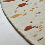 Ochre Oval Hand-Tufted Wool Rug Oval Rug - Image 3