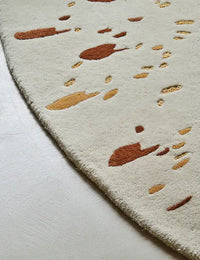 Ochre Oval Hand-Tufted Wool Rug Oval Rug - Image 3