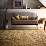 Ochre Solid Plush Shag Rug - Image 1