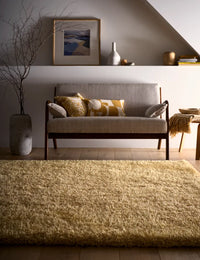 Ochre Solid Plush Shag Rug - Image 1