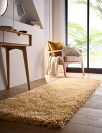 Ochre Solid Plush Shag Rug - Image 2