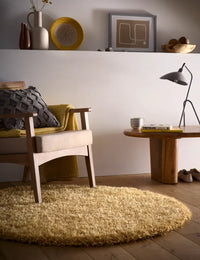 Ochre Solid Plush Shag Rug - Image 3