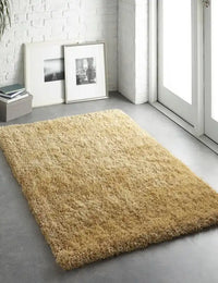 Ochre Solid Plush Shag Rug - Image 4