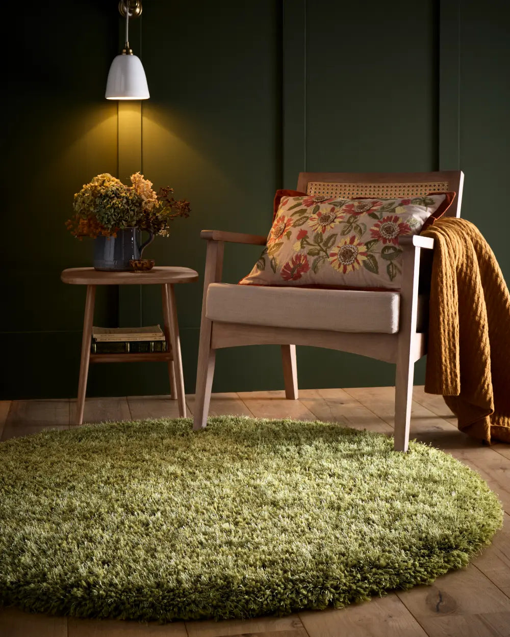 Olive Solid Plush Shag Rug - Image 2