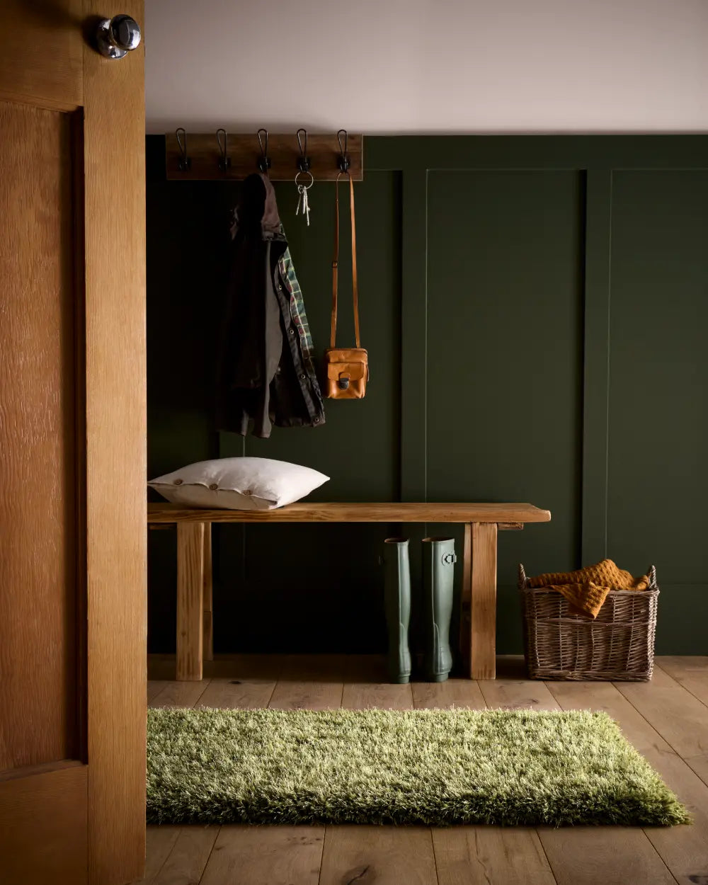 Olive Solid Plush Shag Rug - Image 3