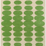 Optical Green Cream Abstract Hand-Tufted Wool Rug - Image 1