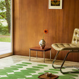 Optical Green Cream Abstract Hand-Tufted Wool Rug - Image 2